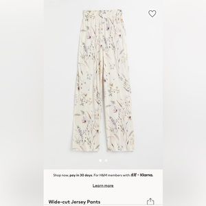 Wide cut jersey pants